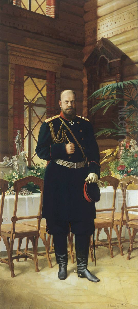 Portrait of Emperor Alexander III Oil Painting by Nikolai Dmitriev-Orenburgsky