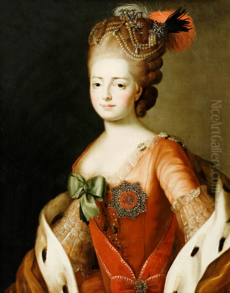 Portrait ofMaria Feodorovna (Sophie Dorothea of Wurttemberg)(1759-1828) Oil Painting by Alexander Roslin