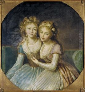 Portrait of Alexandra Pawlowna Grand Duchess of Russia( 1783-1801) and her sister Helene Pawlowna Grand Duchess of Russia (1784-1803), daughters of Paul I Russian Emperor