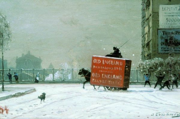 Winter in Paris Oil Painting by Alexey Bogolyubov