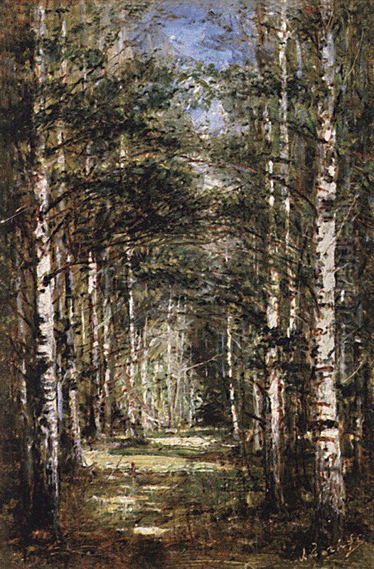 Birch Grove Oil Painting by Alexey Bogolyubov