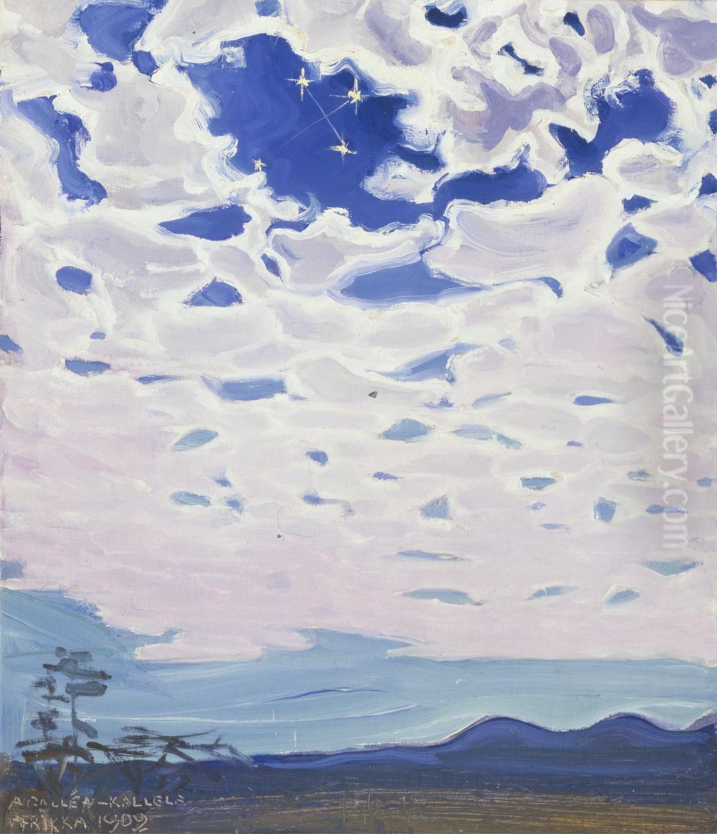 The Southern Cross over Africa Oil Painting by Akseli Valdemar Gallen-Kallela