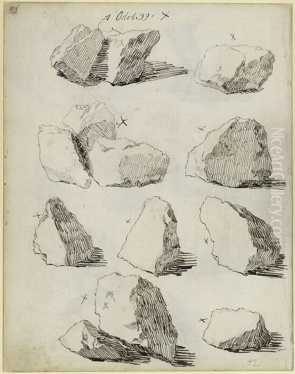 Felsstudien Oil Painting by Caspar David Friedrich