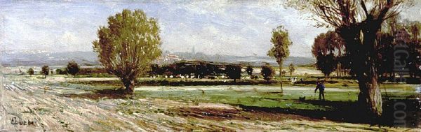 Field in Ecouen Oil Painting by Alexey Bogolyubov