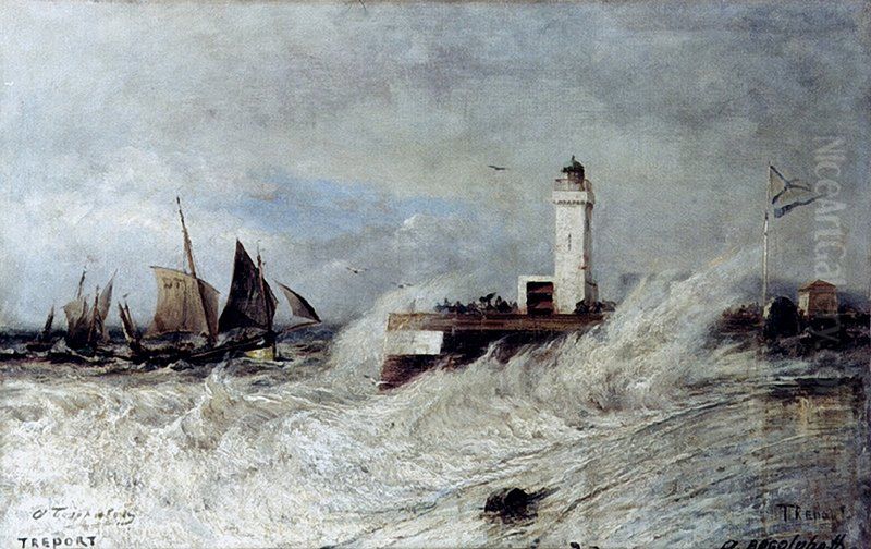 High Tide in Treport Oil Painting by Alexey Bogolyubov High Tide in Treport Oil Painting by Alexey Bogolyubov