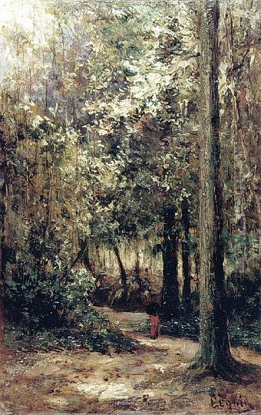 Grove in Ecouen Oil Painting by Alexey Bogolyubov