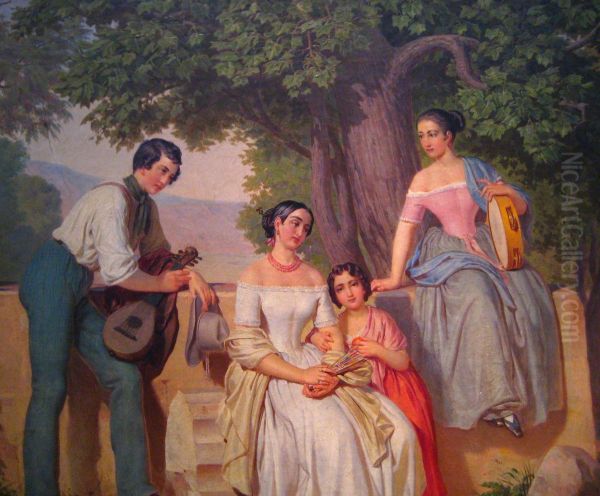 Family portrait Oil Painting by Alexey Vassilievich Tyranov
