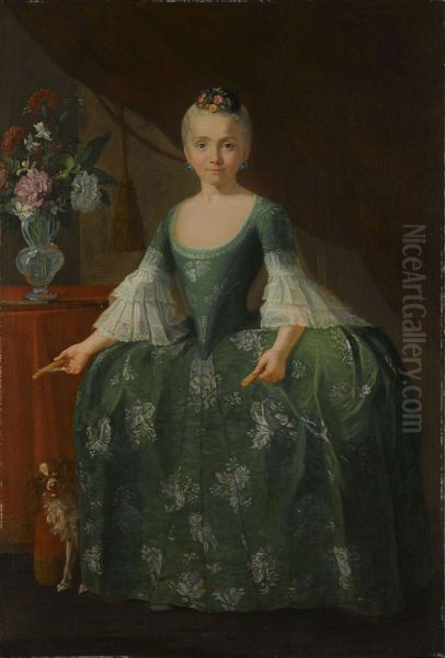 Ritratto dell'infanta Maria Luisa di Borbone Oil Painting by Giuseppe Bonito