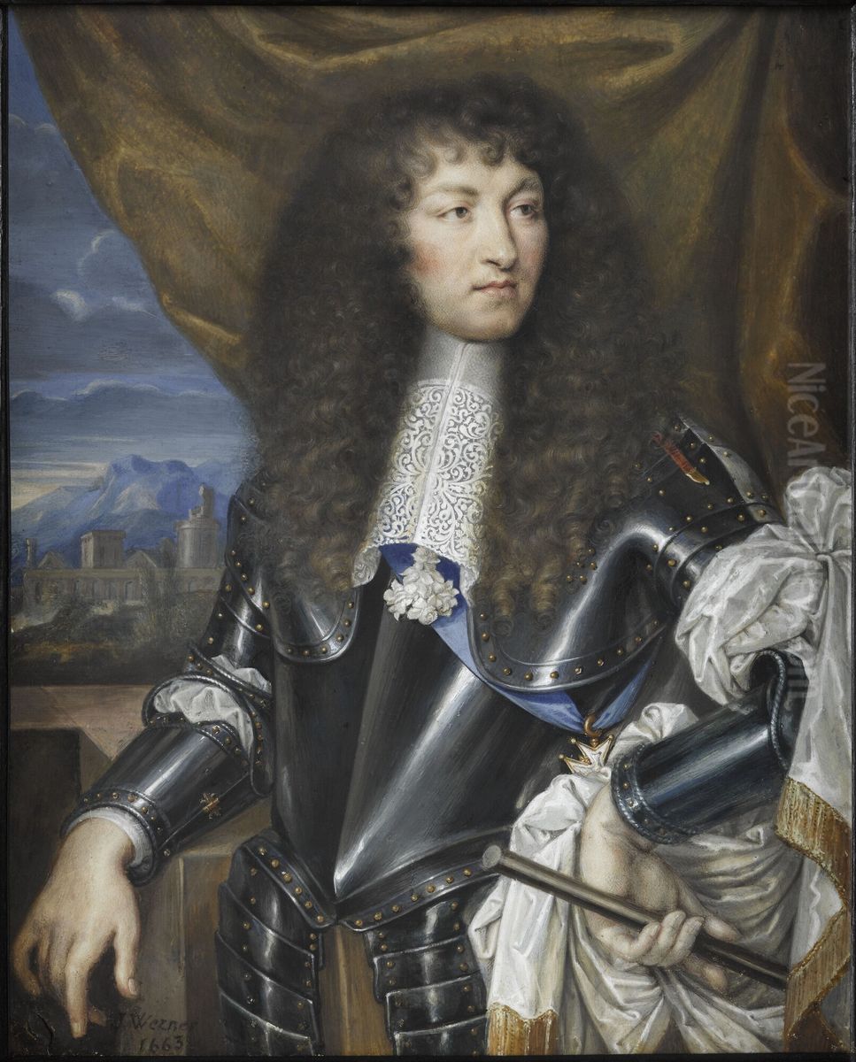Louis XIV en armure Oil Painting by Joseph Werner the Younger