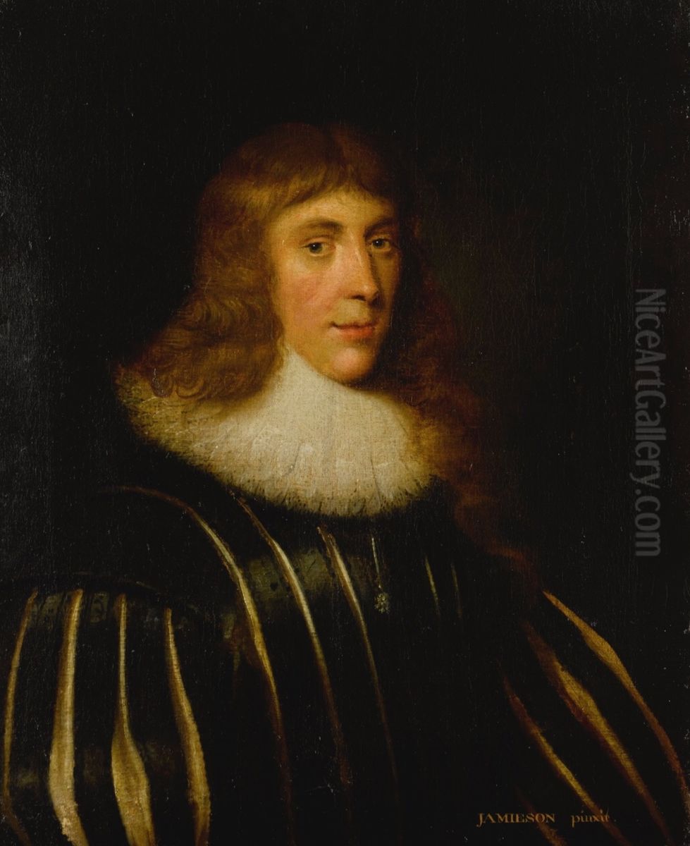 Portrait of Alexander, 1st Lord Forbes of Pitsligo (d. 1636) Oil Painting by George Jamesone