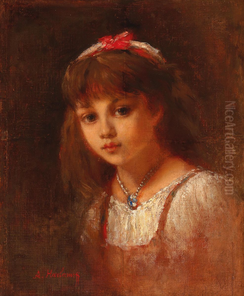 Young Girl with Rock Crystal Jewellery Oil Painting by Alexei Harlamov