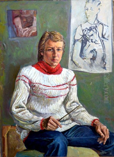 Self-portrait Oil Painting by Aliaxey Kuzmich