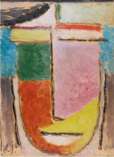 ABSTRACT HEAD Oil Painting by Alexei Jawlensky