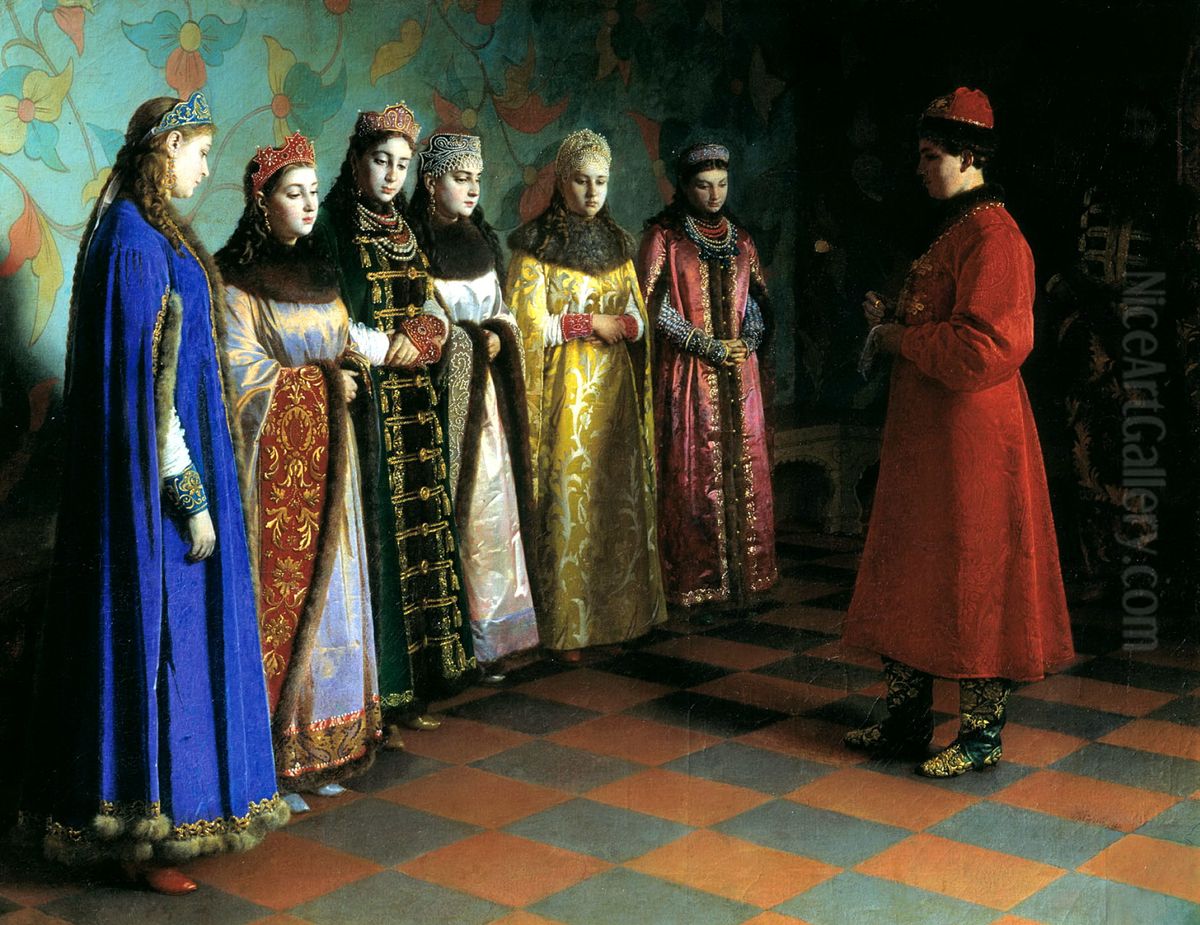 Tsar Alexis of Russia chooses his bride Oil Painting by Grigory Sedov