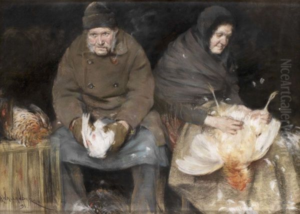 Fagelhandlare Oil Painting by Alf Wallander
