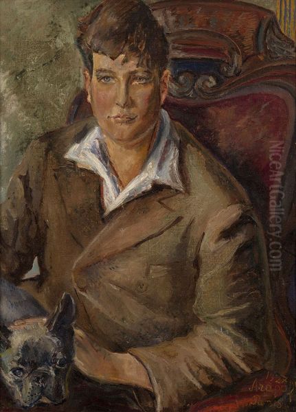 Portrait of a Young Man Oil Painting by Alexis Arapoff