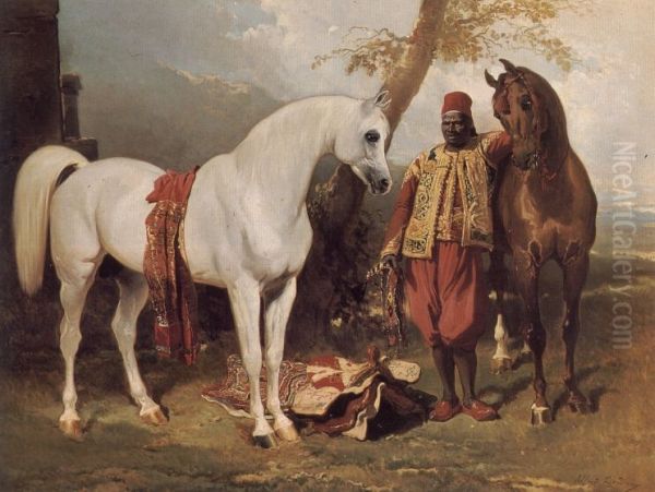 The Mounts of Abd El Kader Oil Painting by Alfred De Dreux