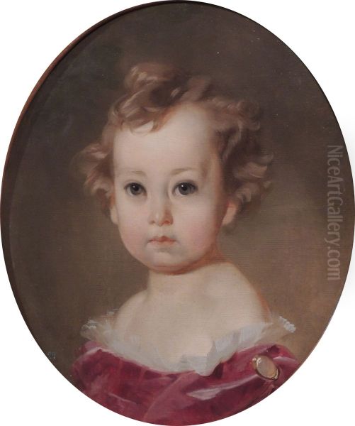 Alexandr Vladimirovich Baryatinsky (1848-1910) as child Oil Painting by Ivan Makarov