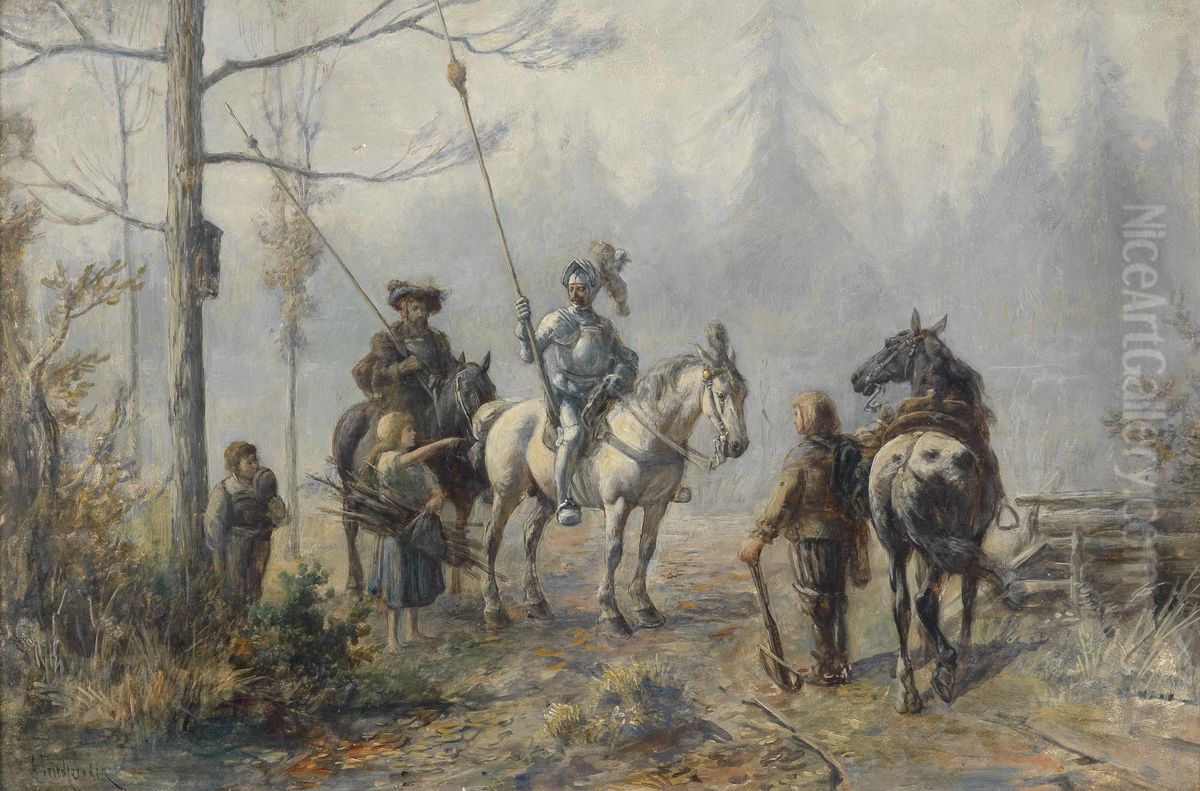 Lost the Eay Oil Painting by Alfred Friedlander