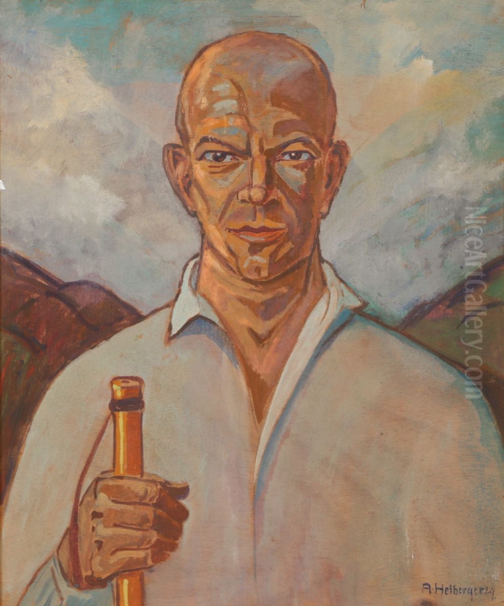 Professor Korner Oil Painting by Alfred Helberger