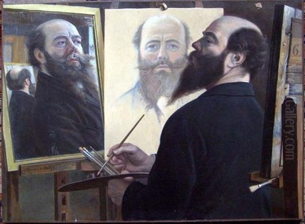 Self-portrait Oil Painting by Alfred Le Petit Self-portrait Oil Painting by Alfred Le Petit