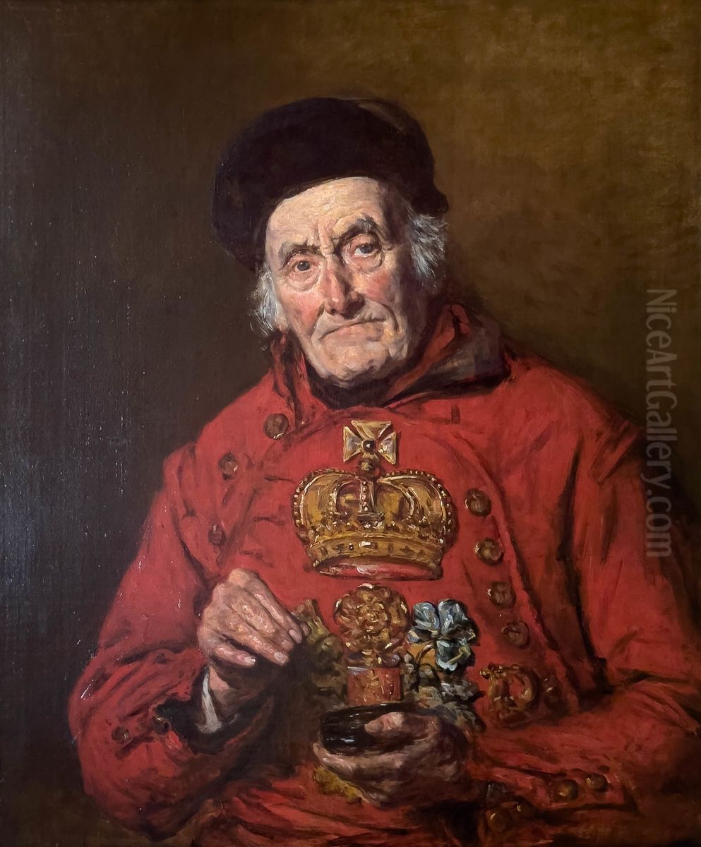 Portrait of William Timms, the Waterman, aged 95 Oil Painting by Emma Soyer