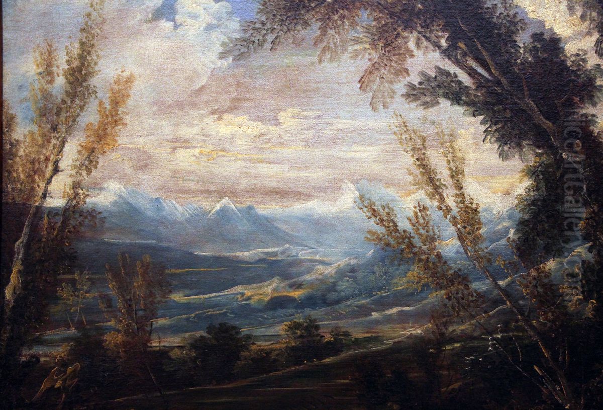 Landscape with Shepherds Oil Painting by Alessandro Magnasco