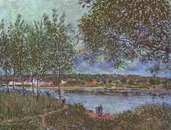 Weg der alten Fahre in By Oil Painting by Alfred Sisley