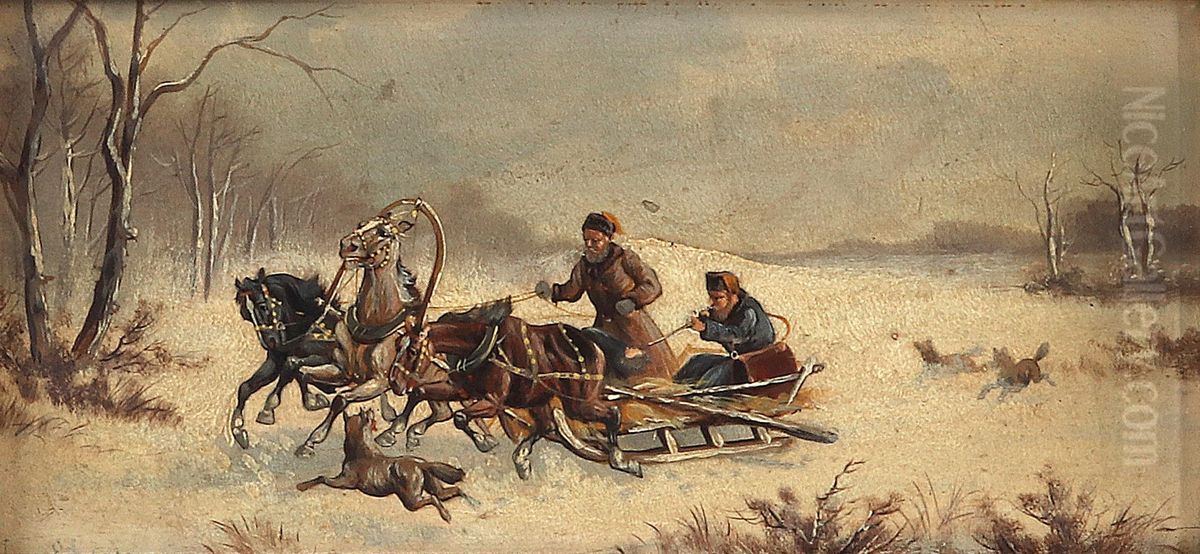 Bei der Jagd Oil Painting by Alfred Steinacker