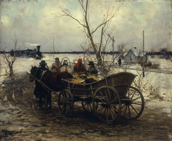 Meeting the Train Oil Painting by Alfred Wierusz-Kowalski