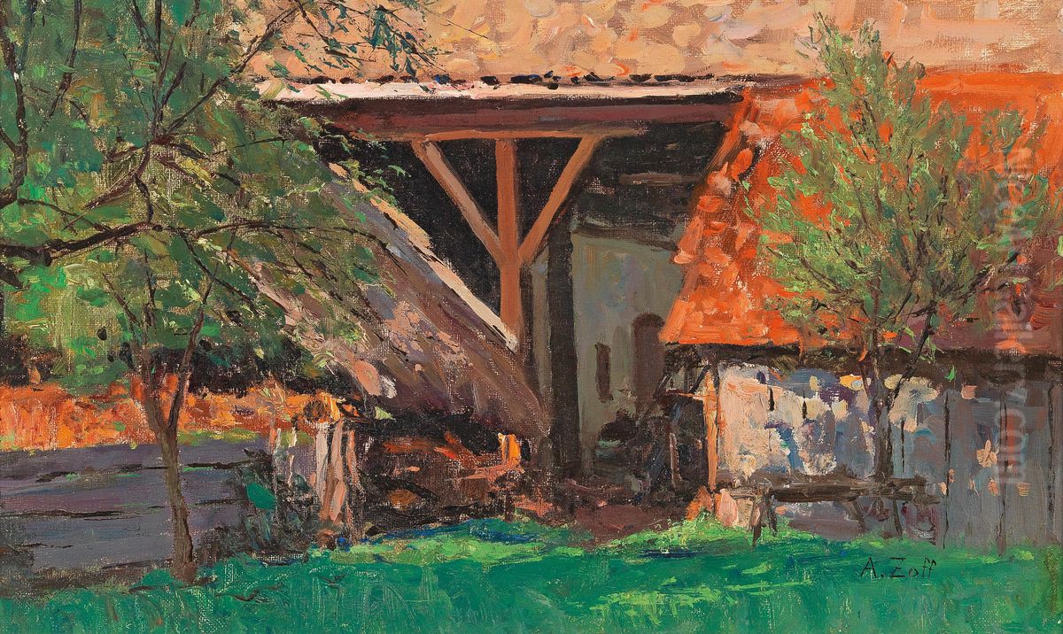 Barn in Stainz Oil Painting by Alfred Zoff