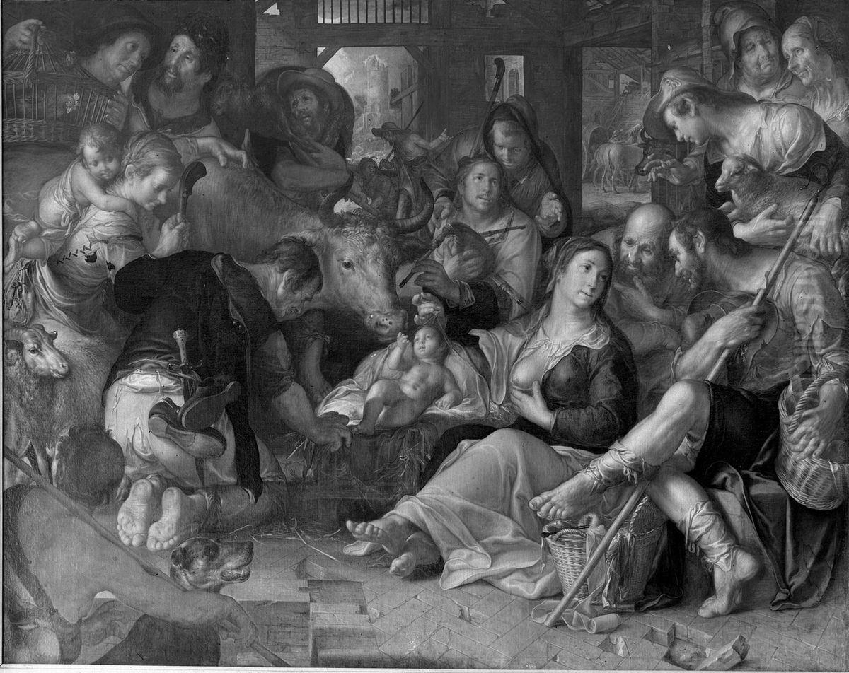 Anbetung der Hirten, 1618 Oil Painting by Joachim Wtewael (Uytewael)