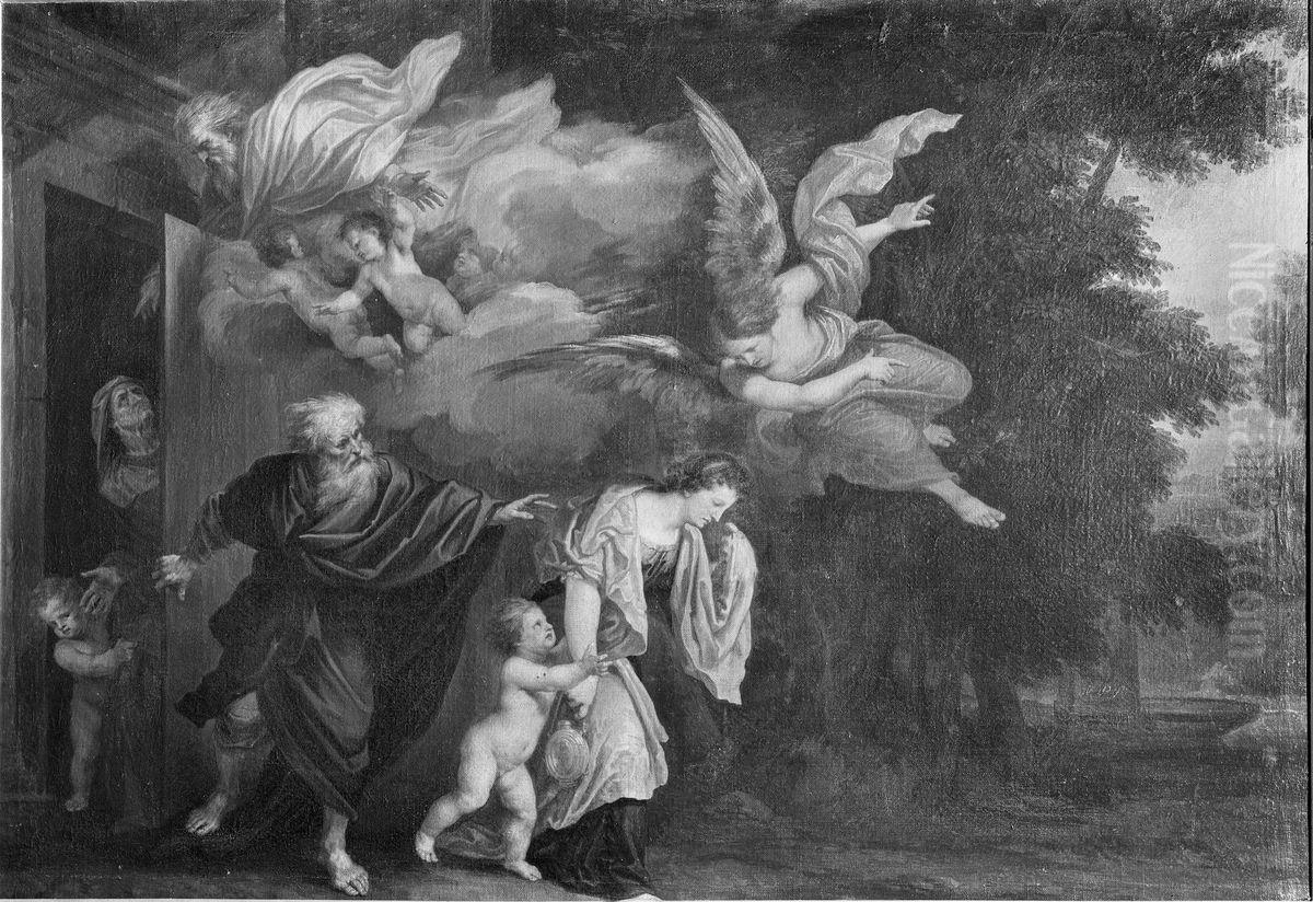 The dismissal of Hagar Oil Painting by Joachim von, I Sandrart