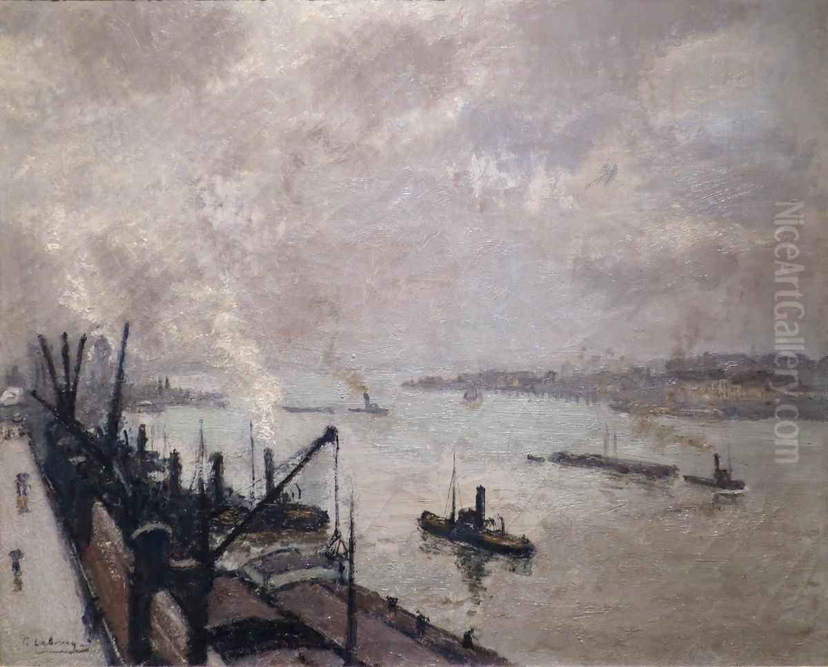 Le port d'Anvers Oil Painting by Albert Lebourg
