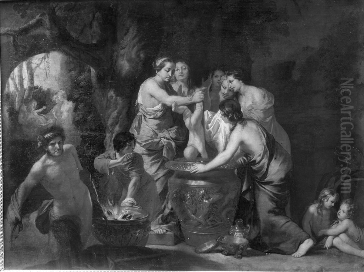 Thetis dips Achilles in the water of the Styx Oil Painting by Gerard de Lairesse