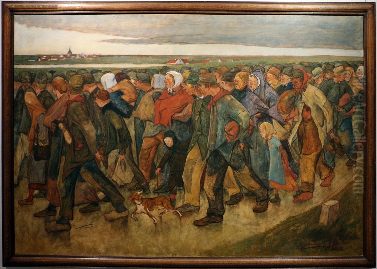 De landverhuizers[1] Oil Painting by Eugene Laermans