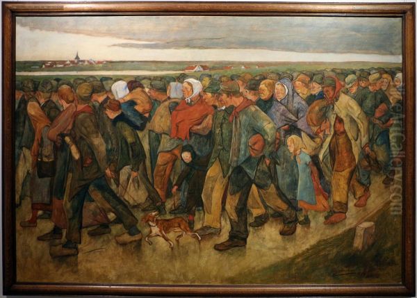 De landverhuizers[1] Oil Painting by Eugene Laermans