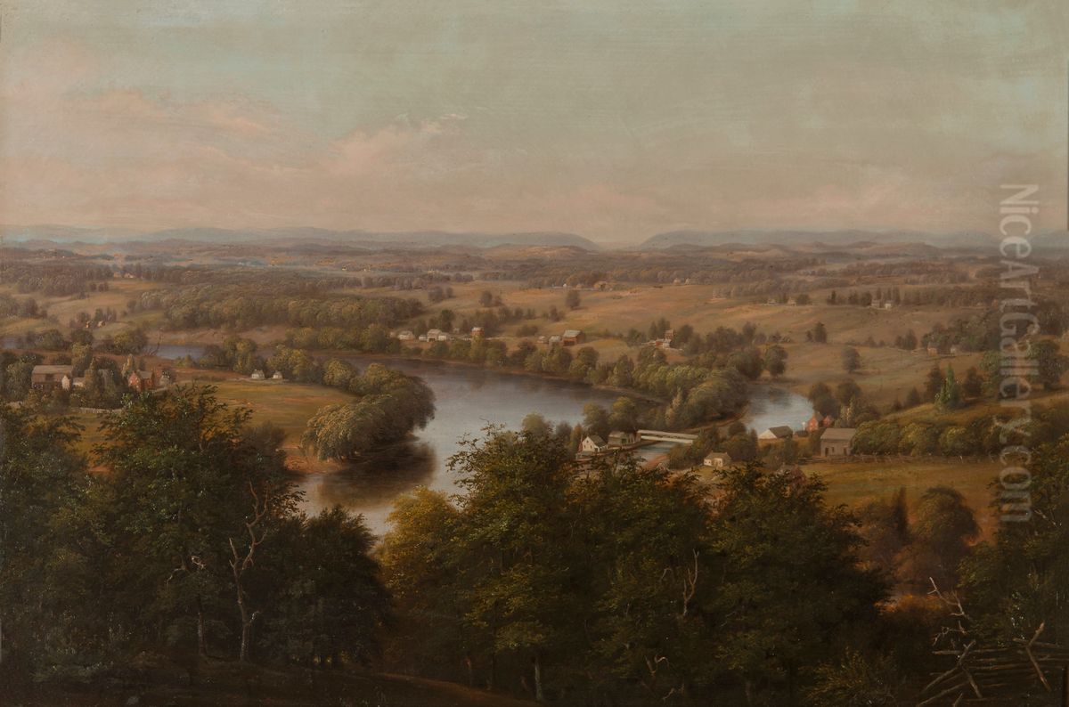 C.W. Rauch's Barn near Bethlehem PA Oil Painting by Reuben Oliver Luckenbach