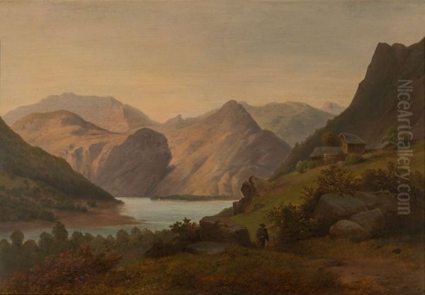Landschaft, Tirol Oil Painting by Gustav Grunewald
