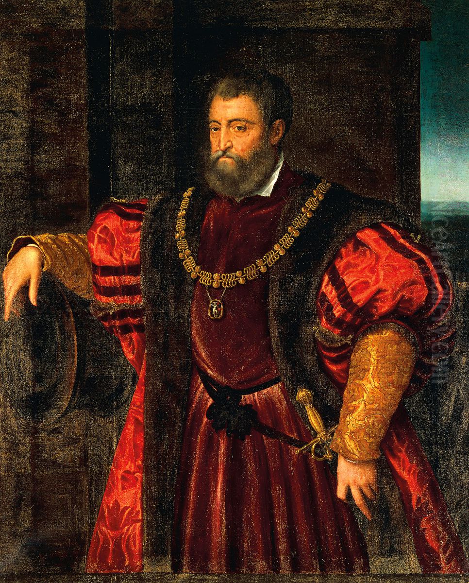 Ritratto di Alfonso I d'Este Oil Painting by Sebastiano Filippi