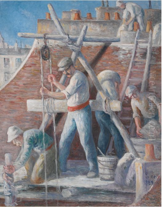 LES MACONS Oil Painting by Maximilien Luce LES MACONS Oil Painting by Maximilien Luce