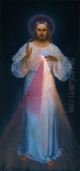 Gailestingasis Jezus Oil Painting by Eugeniusz Kazimirowski