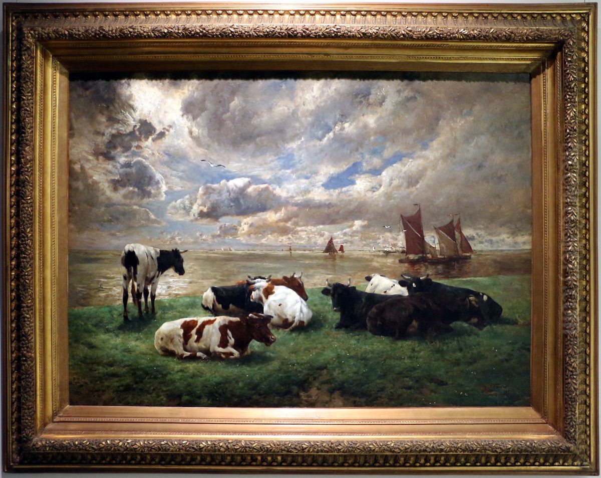 l'imbocco del fiume scheldt Oil Painting by Alfred Verwee