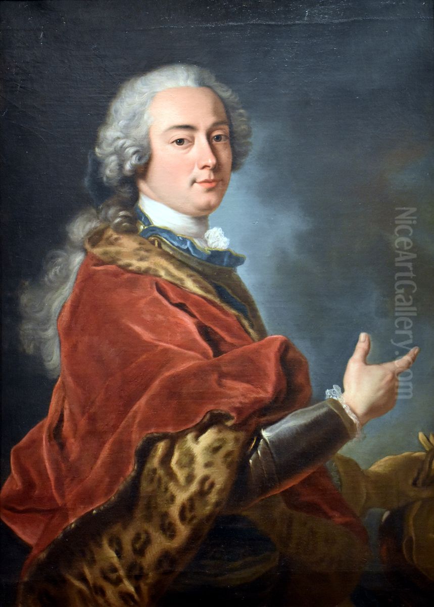 Portrait de Francois-Melchior Claude de Milan Forbin Oil Painting by Jean-Baptiste van Loo