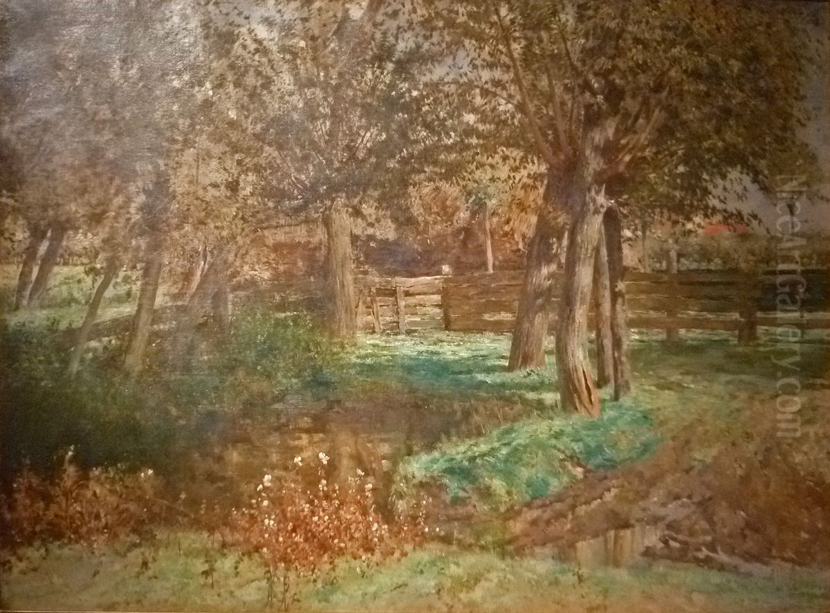 Soggy meadow with willows Oil Painting by Alfred Verwee