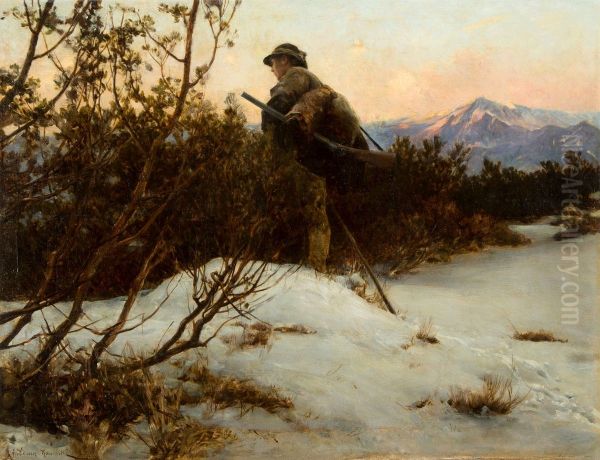 Highlander Oil Painting by Alfred Wierusz-Kowalski