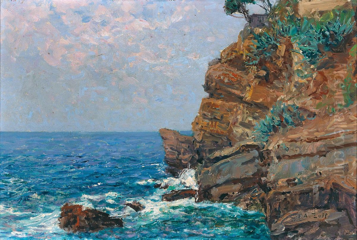 On the Sestri Levante coast Oil Painting by Alfred Zoff On the Sestri Levante coast Oil Painting by Alfred Zoff