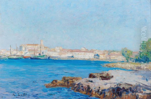 View of the Bay of Rub Alto Oil Painting by Alfred Zoff