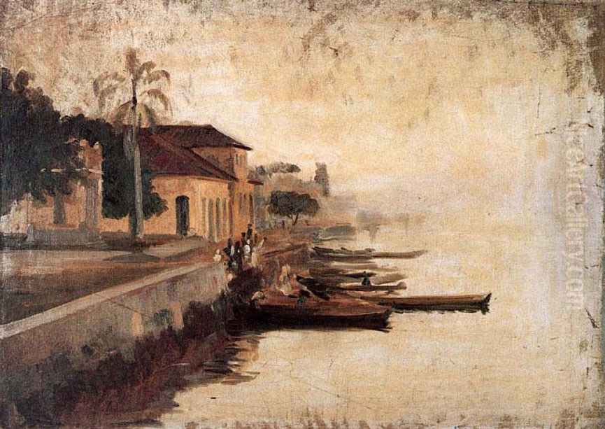 Port of Paranagua Oil Painting by Alfredo Andersen