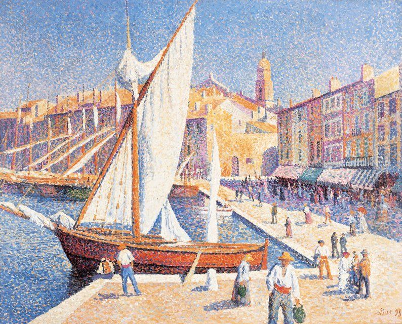 Le Port de Saint Tropez Oil Painting by Maximilien Luce Le Port de Saint Tropez Oil Painting by Maximilien Luce